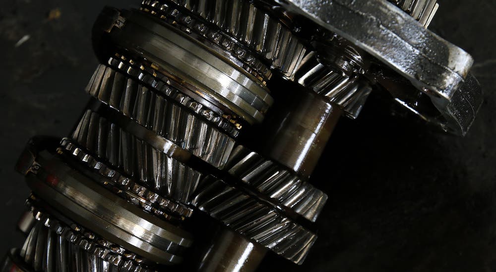 A closeup is shown of the gears within a transmission in Cincinnati, OH.